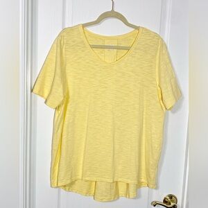 Chico’s The Ultimate Tee Sunny Yellow Cotton Modal V-Neck Tee Size 3 (XL)